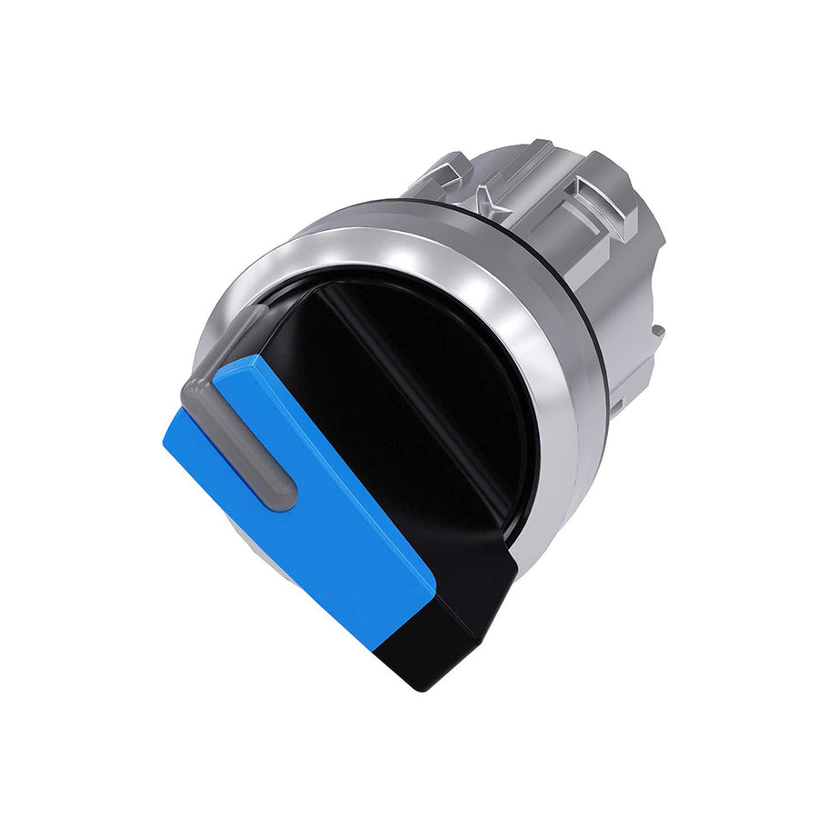 Cabeza selector 3SU, 22mm, metal, azul, selector