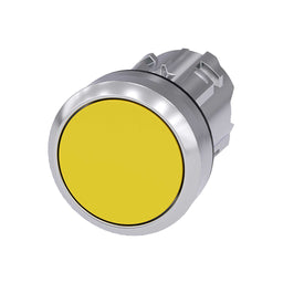 Cabeza pulsador 3SU, 22mm, metal, amarillo, rasante