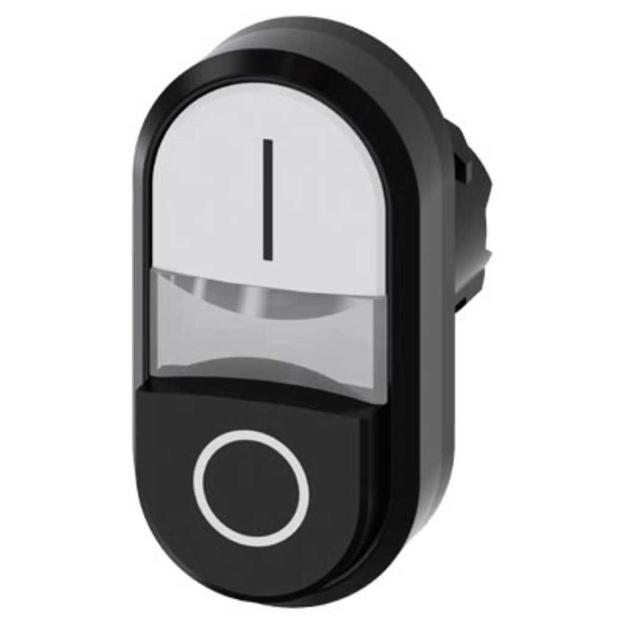 Cabeza pulsador 3SU, 22mm, plástico, negro, rasante