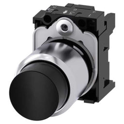 Pulsador 3SU, 12mm, metal, negro