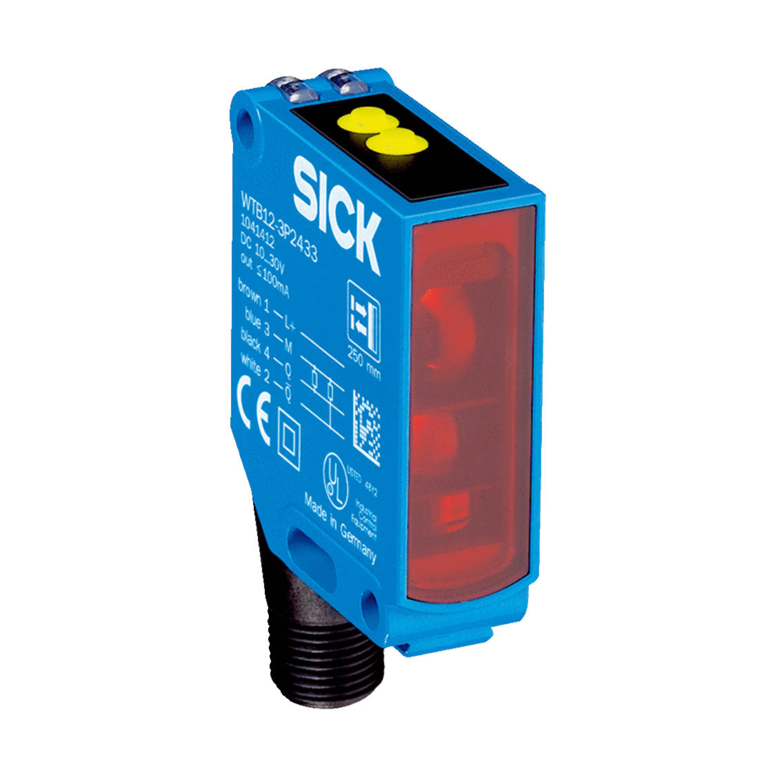 Fotocélula detección sobre objeto WTB12 LED, PNP, claro/oscuro, M12 4P