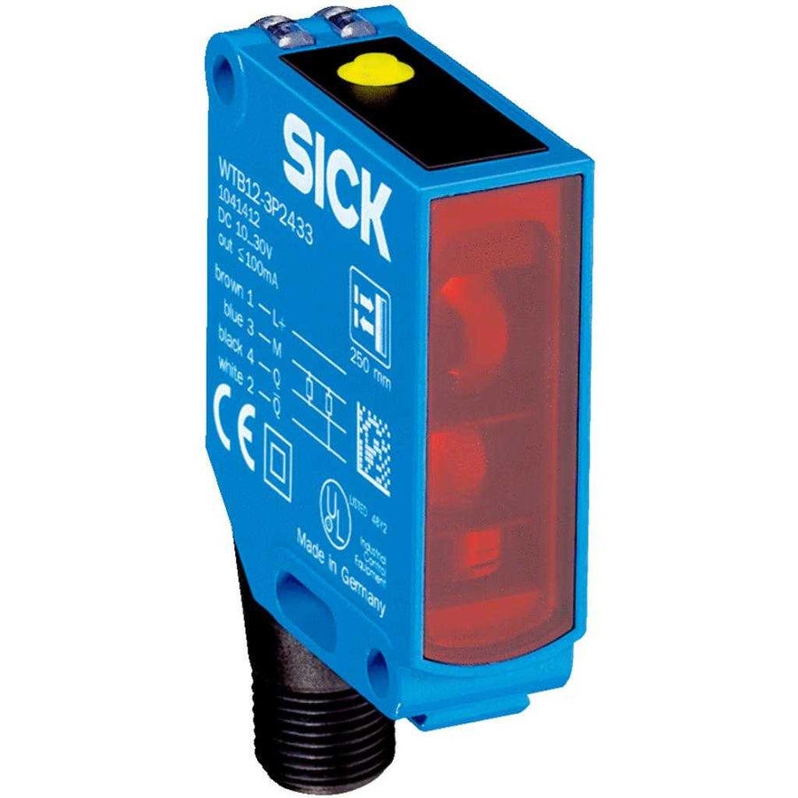 Fotocélula detección sobre objeto WTB12C LED, PNP, claro/oscuro, M12 4P