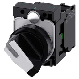 Selector 3SU, 22mm, plástico, blanco, 1NA, tornillo