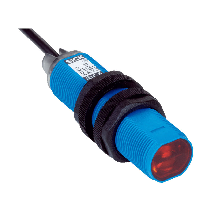 Fotocélula detección sobre objeto GRTE18 LED, NPN, claro/oscuro, cable 4H 2m