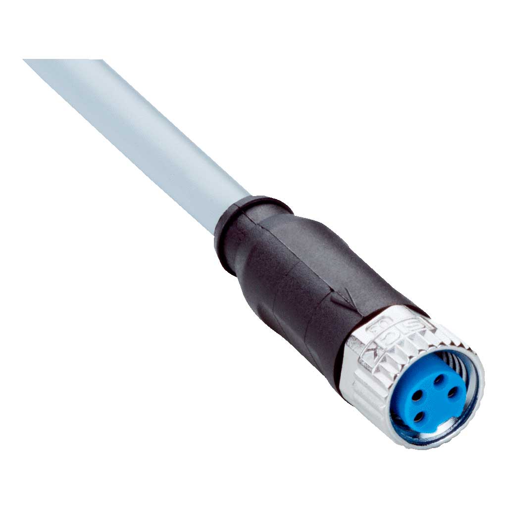 Cable sensor YF8, hembra M8 4P cod.A, abierto, sin apant., 2m 4H PVC