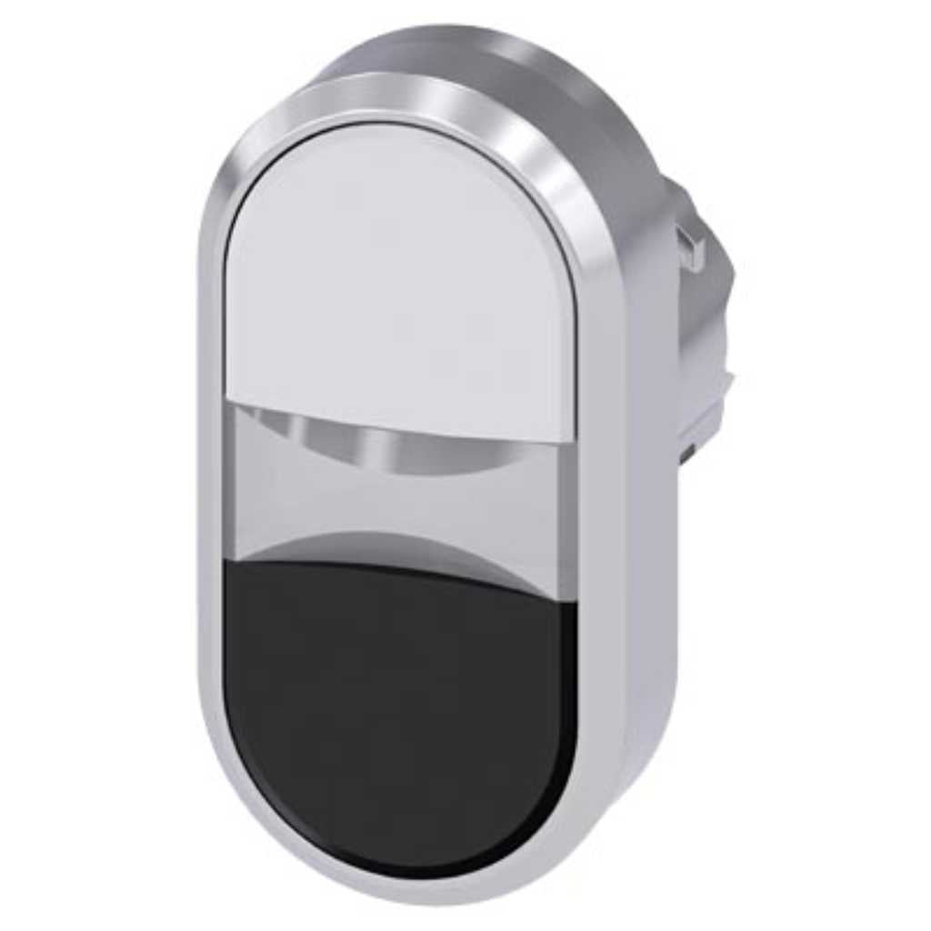 Cabeza pulsador 3SU, 22mm, metal, negro, rasante