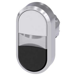Cabeza pulsador 3SU, 22mm, metal, negro, rasante