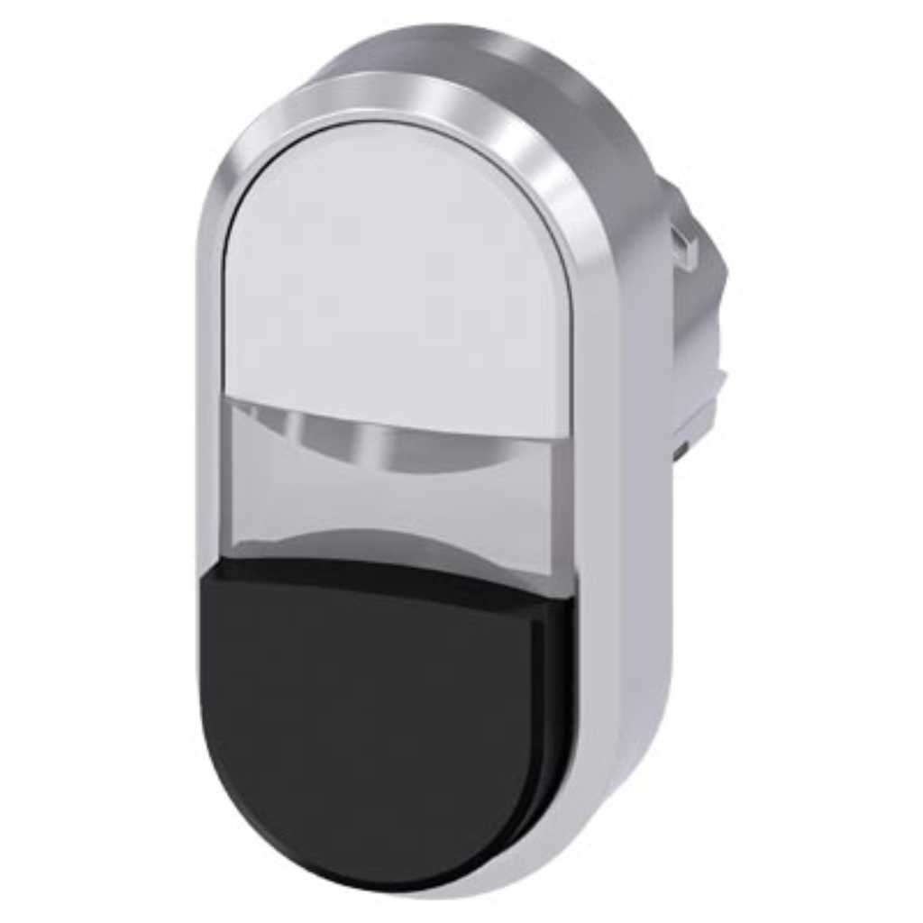 Cabeza pulsador 3SU, 22mm, metal, negro, rasante