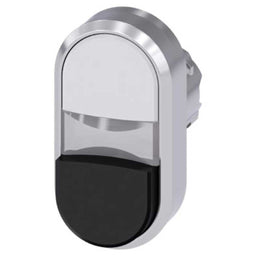 Cabeza pulsador 3SU, 22mm, metal, negro, rasante