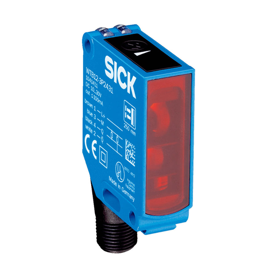 Fotocélula detección sobre objeto WTB12 LED, NPN, claro/oscuro, M12 4P