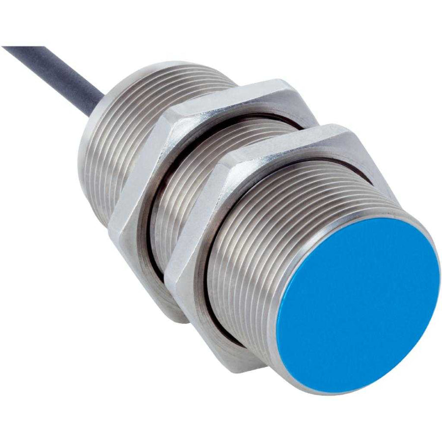 Inductivo IMX30, PNP NC, Sn=25 mm ultracorta, casi enrasado, C.c. 3 hilos, cable 2 m