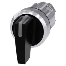Cabeza selector 3SU, 22mm, metal, negro, selector