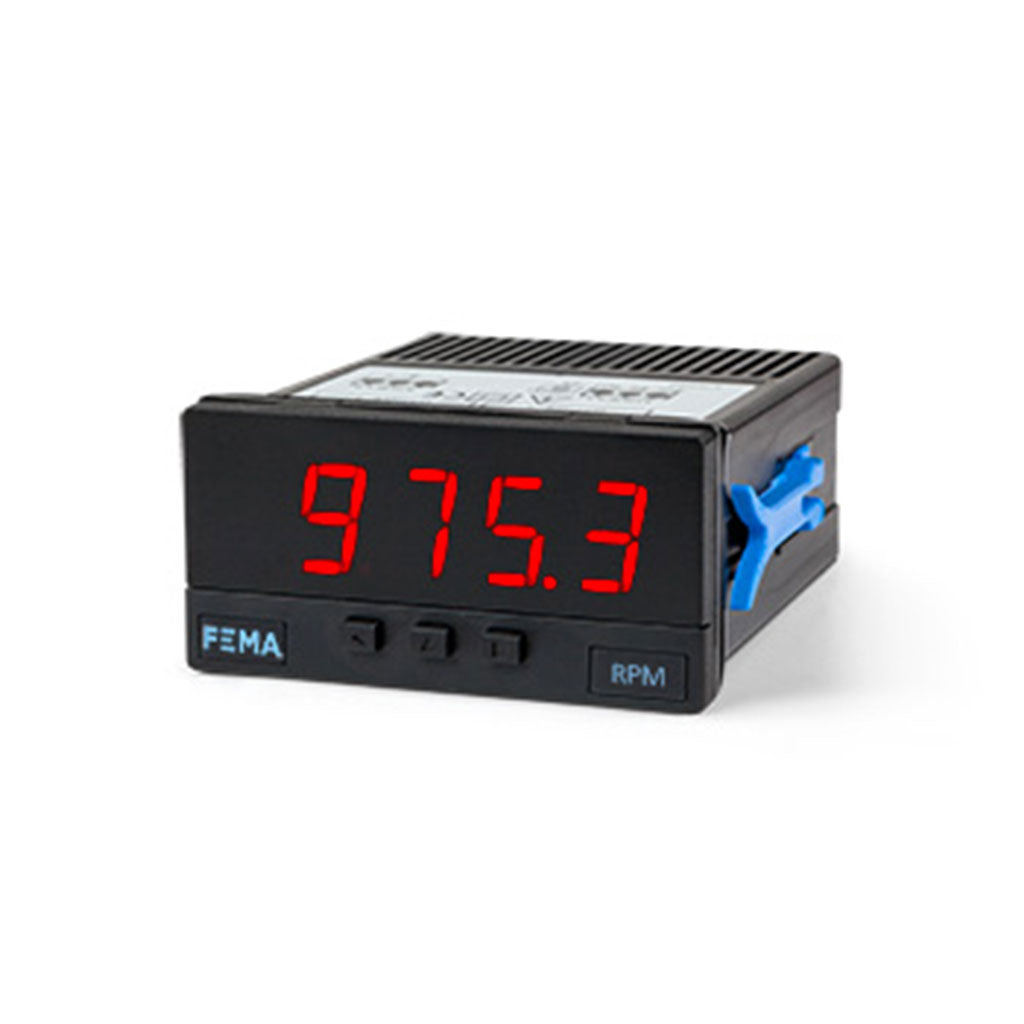 Indicador digital de panel + contador, tacómetro, periodímetro +  85 a 265 Vac/dc + 1 relé