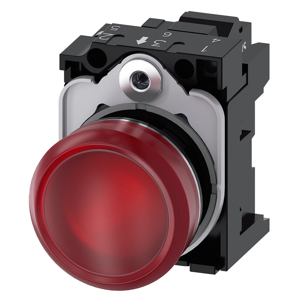 Pulsador 3SU, 22mm, metal, rojo, resorte