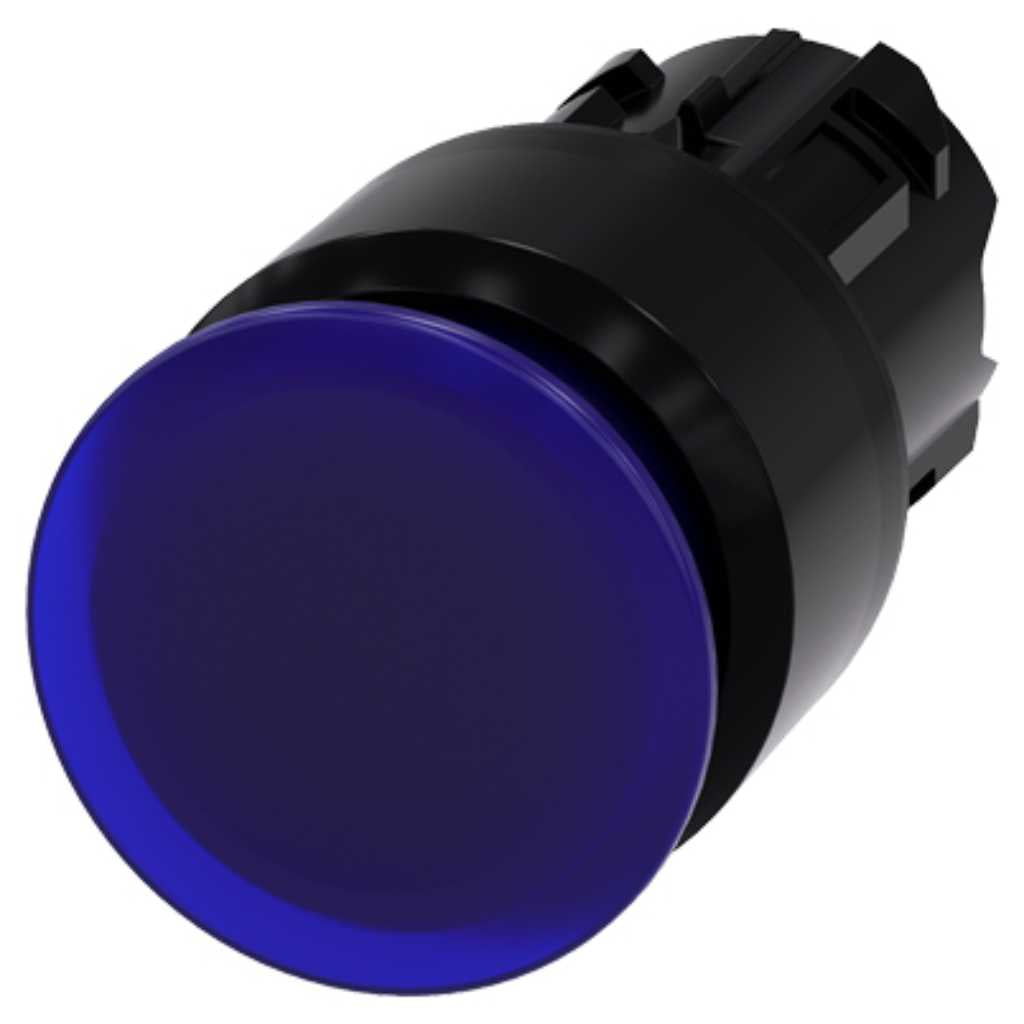 Cabeza seta 3SU, 22mm, plástico, azul, seta