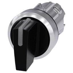 Cabeza selector 3SU, 22mm, metal, negro, selector