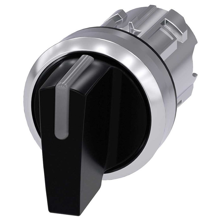 Cabeza selector 3SU, 22mm, metal, negro, selector