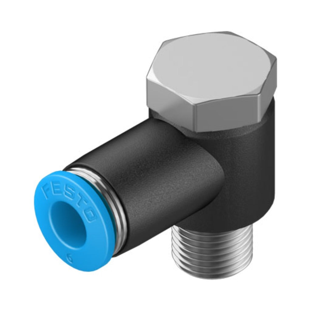 Racor codo orientable QSLV, 1/8, tubo 6 mm