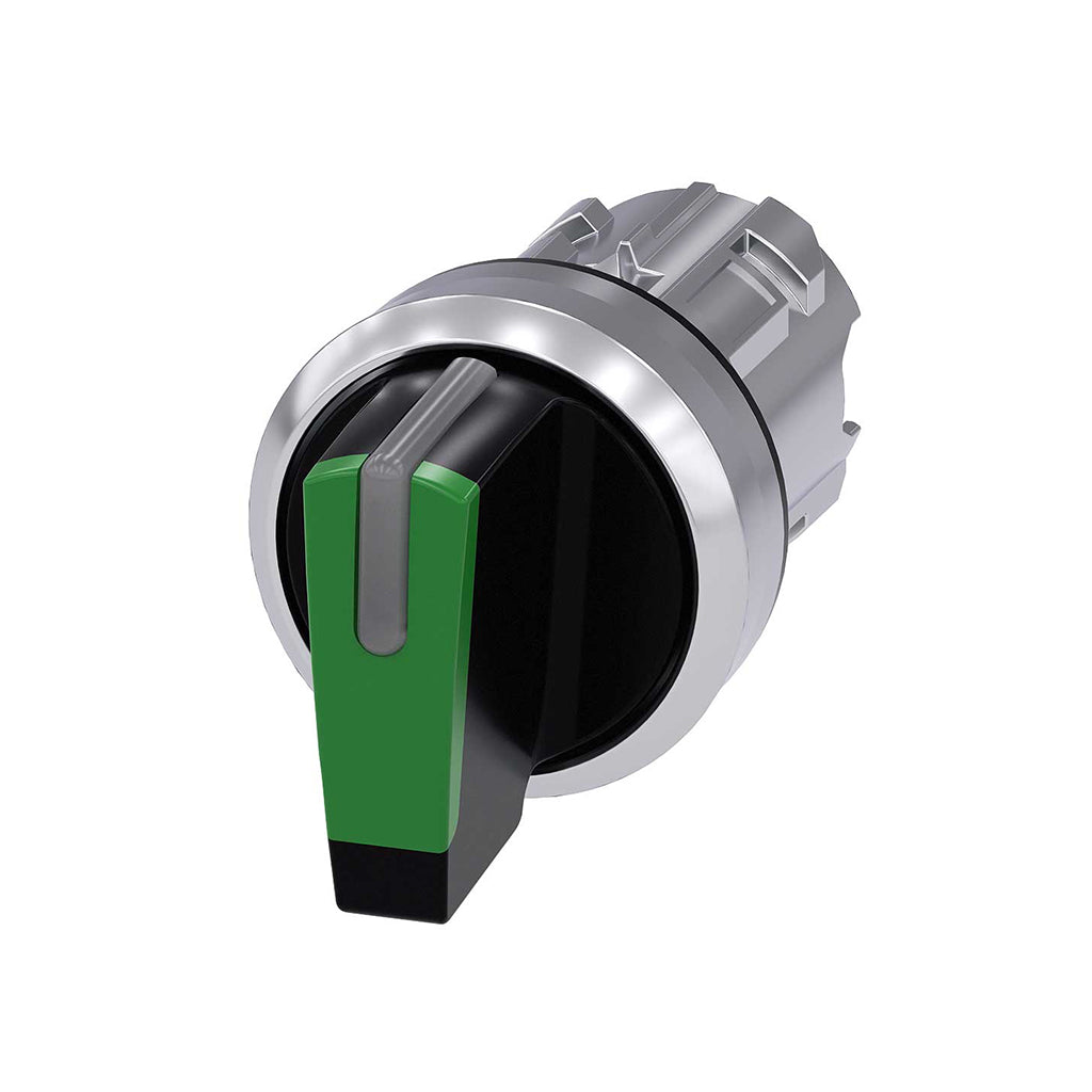 Cabeza selector 3SU, 22mm, metal, verde, selector