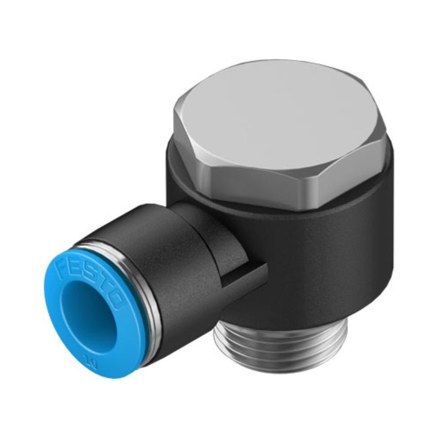 Racor codo orientable QSLV, G3/8, tubo 10 mm