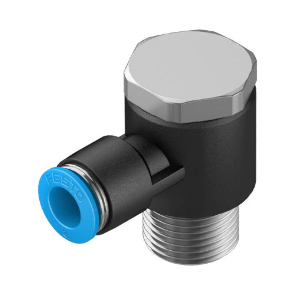 Racor codo orientable QSLV, 3/8, tubo 8 mm