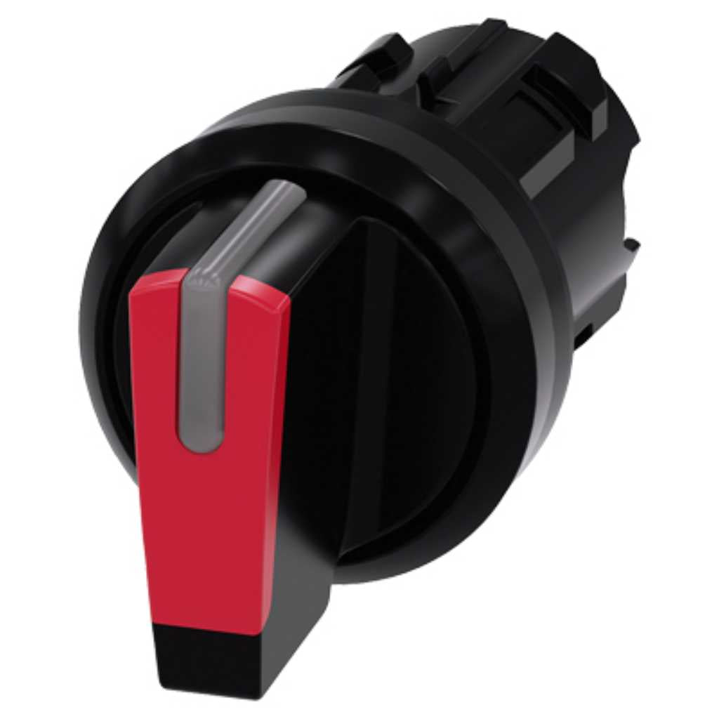 Cabeza selector 3SU, 22mm, plástico, rojo, selector