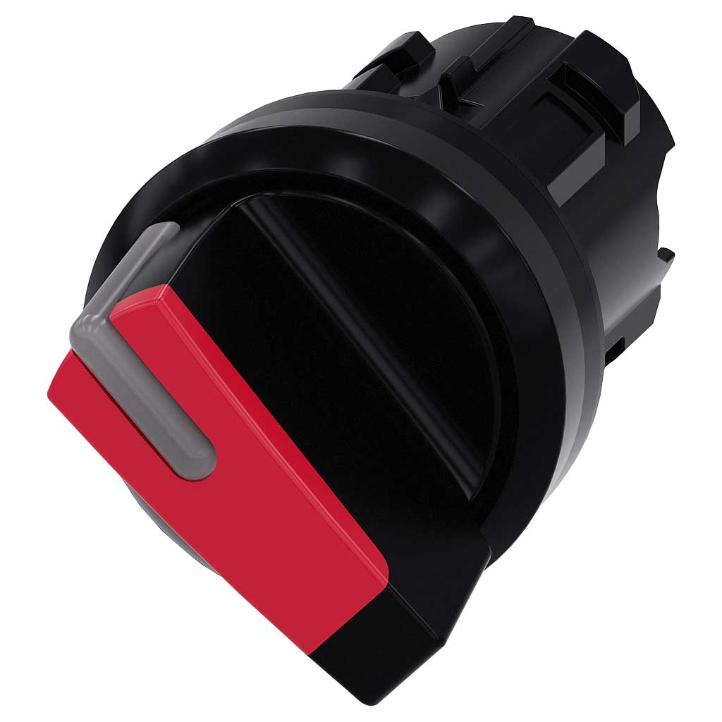 Cabeza selector 3SU, 22mm, plástico, rojo, selector