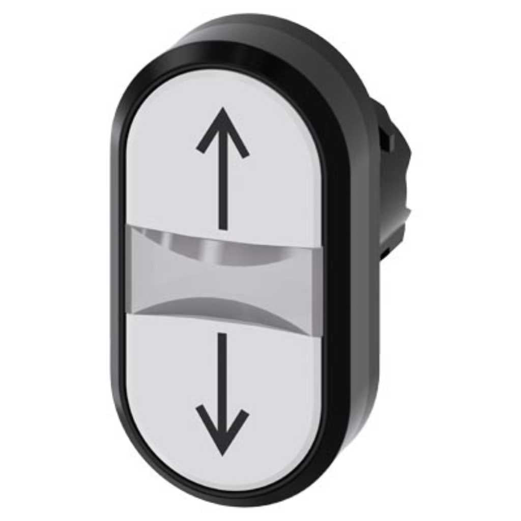Cabeza pulsador 3SU, 22mm, plástico, blanco, rasante