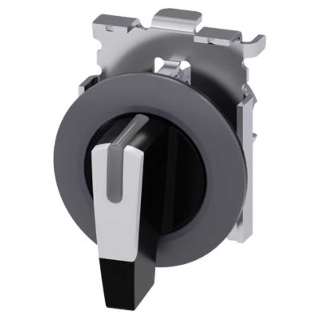 Cabeza selector 3SU, 30mm, metal, blanco, selector
