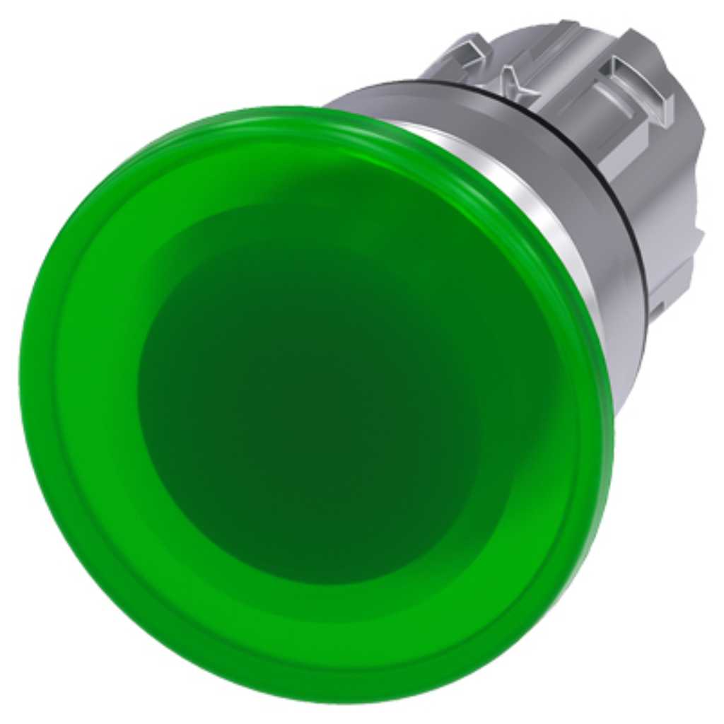 Cabeza seta 3SU, 22mm, metal, verde, seta