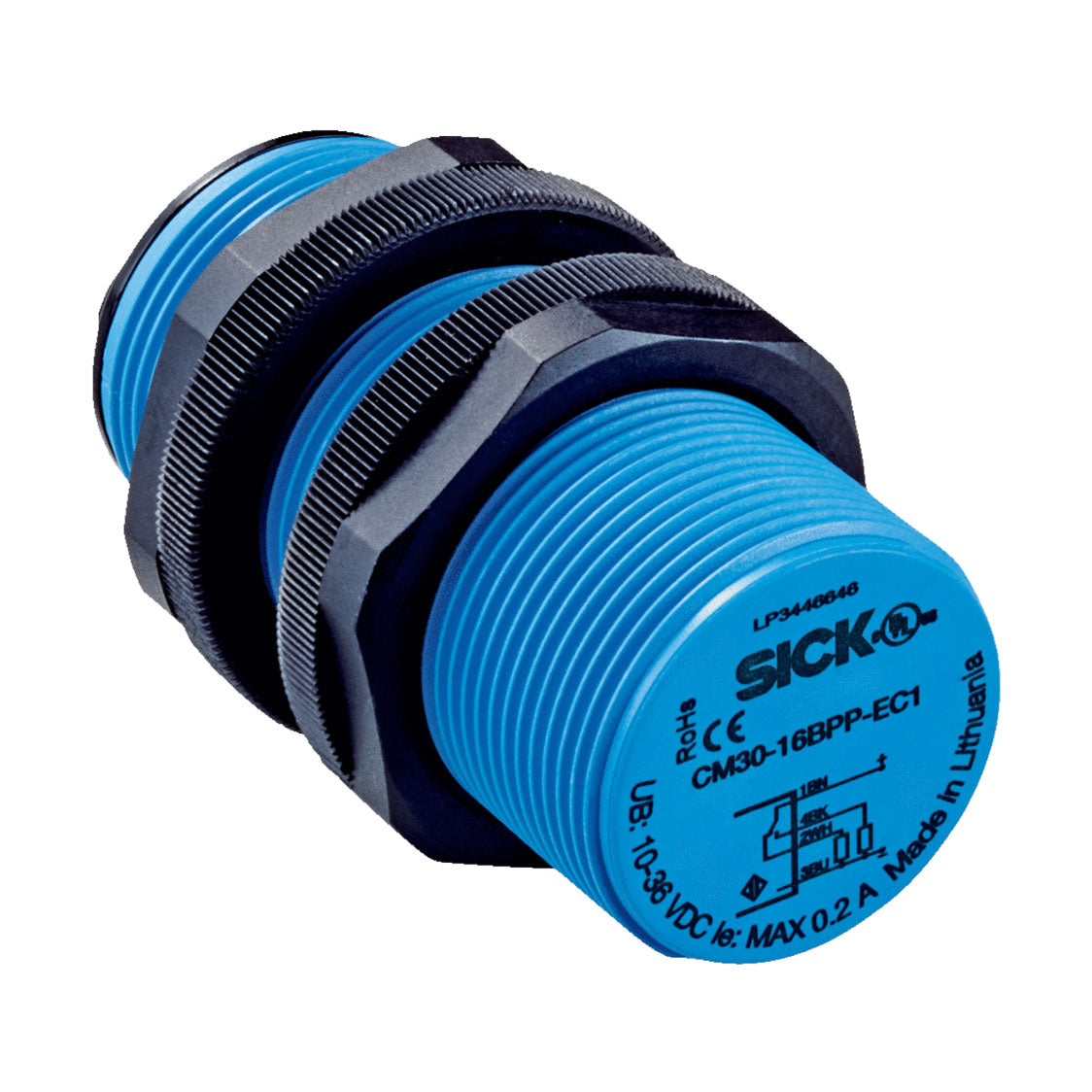 Sensor capacitivo CM, 0mm ... 16mm, Enrasado, Cable CC de 4 hilo, M12 4P
