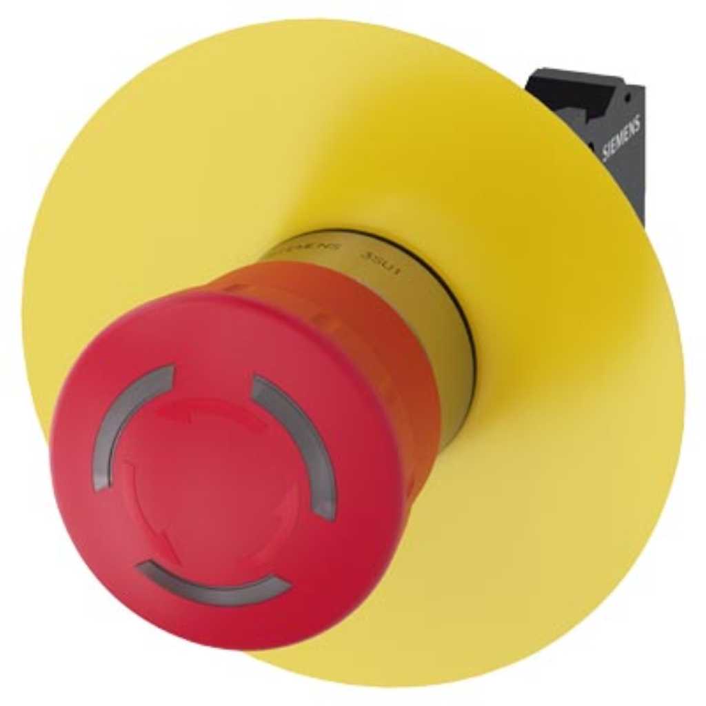 Pulsador 3SU, 22mm, metal, rojo, 1NC, resorte