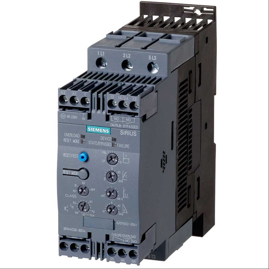 Arrancador suave SIRIUS, S2, 45A, 22kW, 24V, tornillo