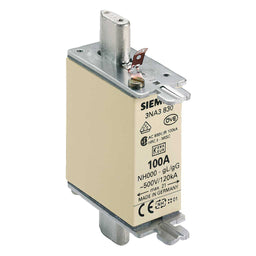 Cartucho de fusibles NH, NH000, Entrada: 100 A, gG, Un AC: 500 V, Un DC: 250 V