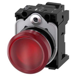 Pulsador 3SU, 22mm, metal, rojo, resorte