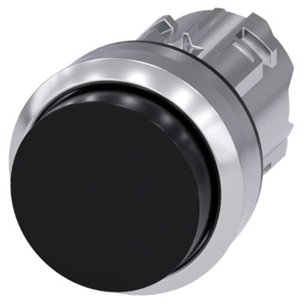 Cabeza pulsador 3SU, 22mm, metal, negro