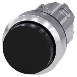 Cabeza pulsador 3SU, 22mm, metal, negro