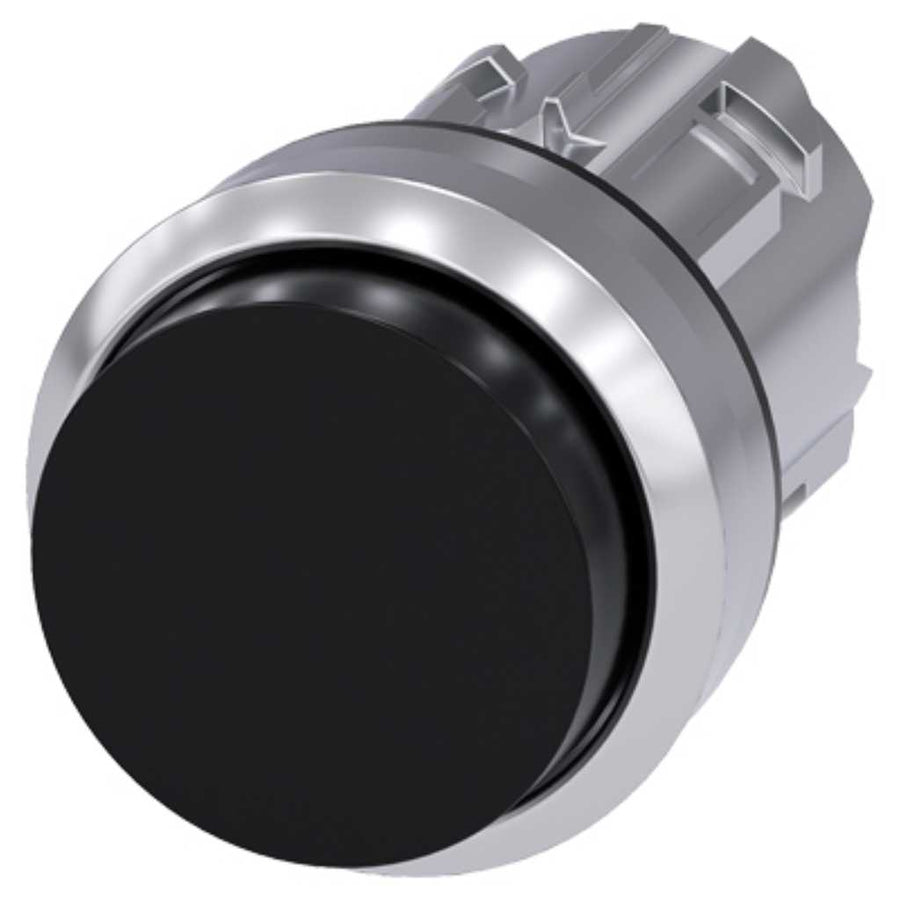 Cabeza pulsador 3SU, 22mm, metal, negro