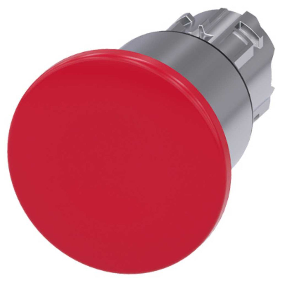 Cabeza seta 3SU, 22mm, metal, rojo, seta