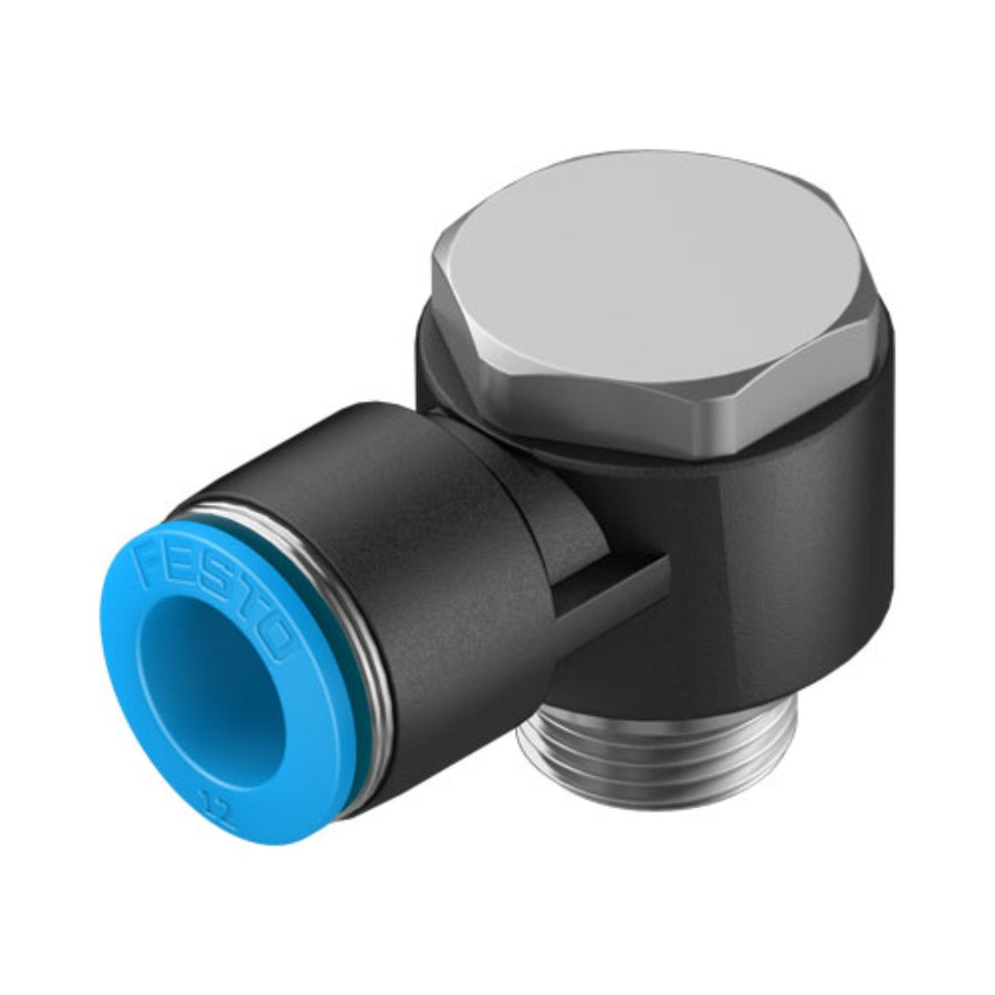 Racor codo orientable QSLV, G3/8, tubo 12 mm