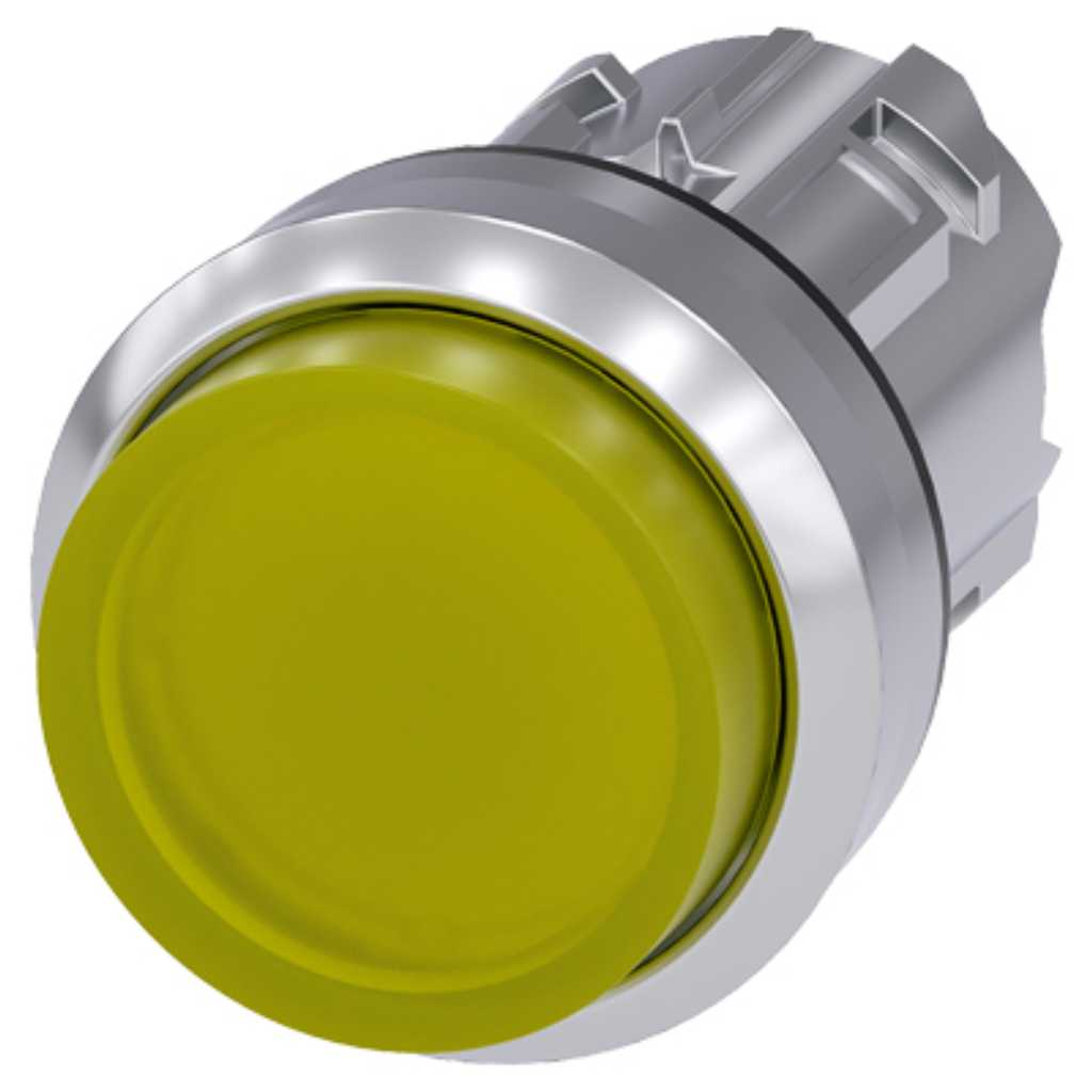 Cabeza pulsador 3SU, 22mm, metal, amarillo, saliente