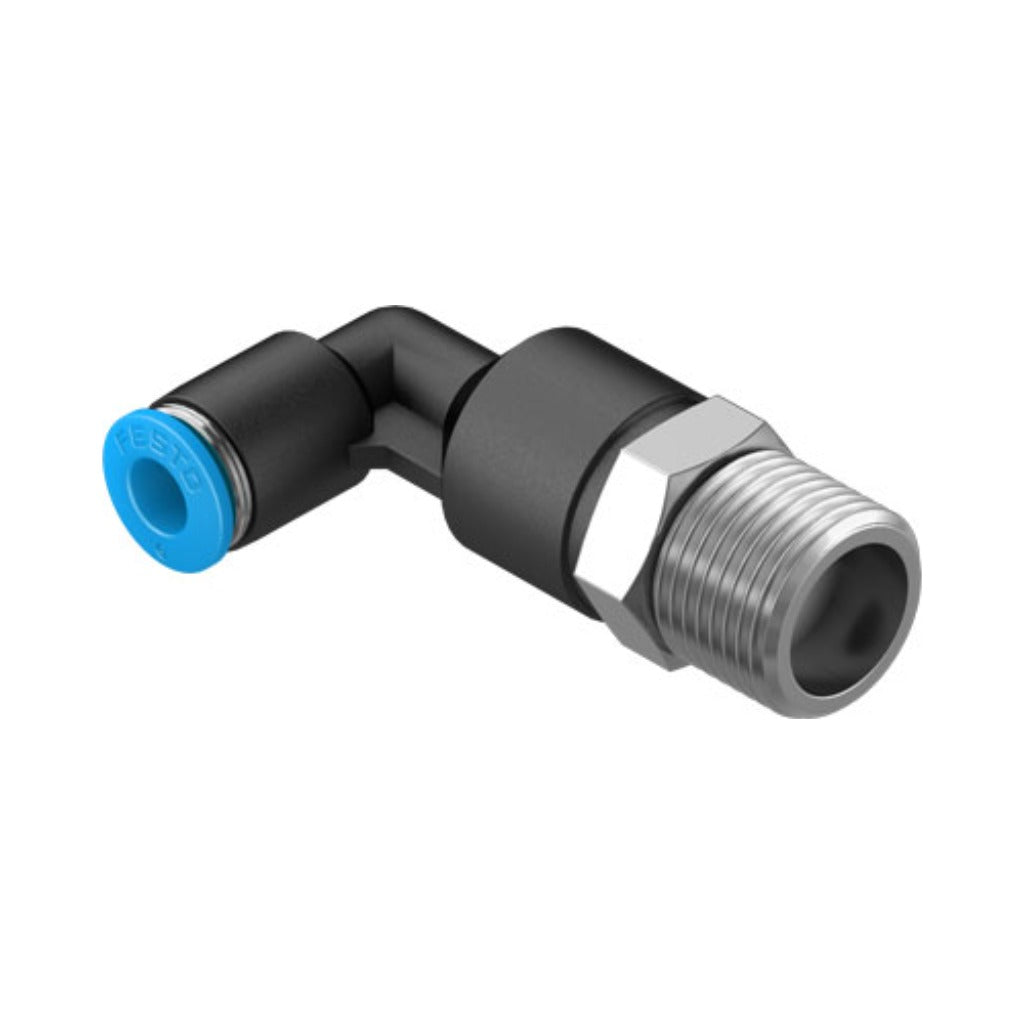Racor codo largo QSLL, 3/8, tubo 6 mm