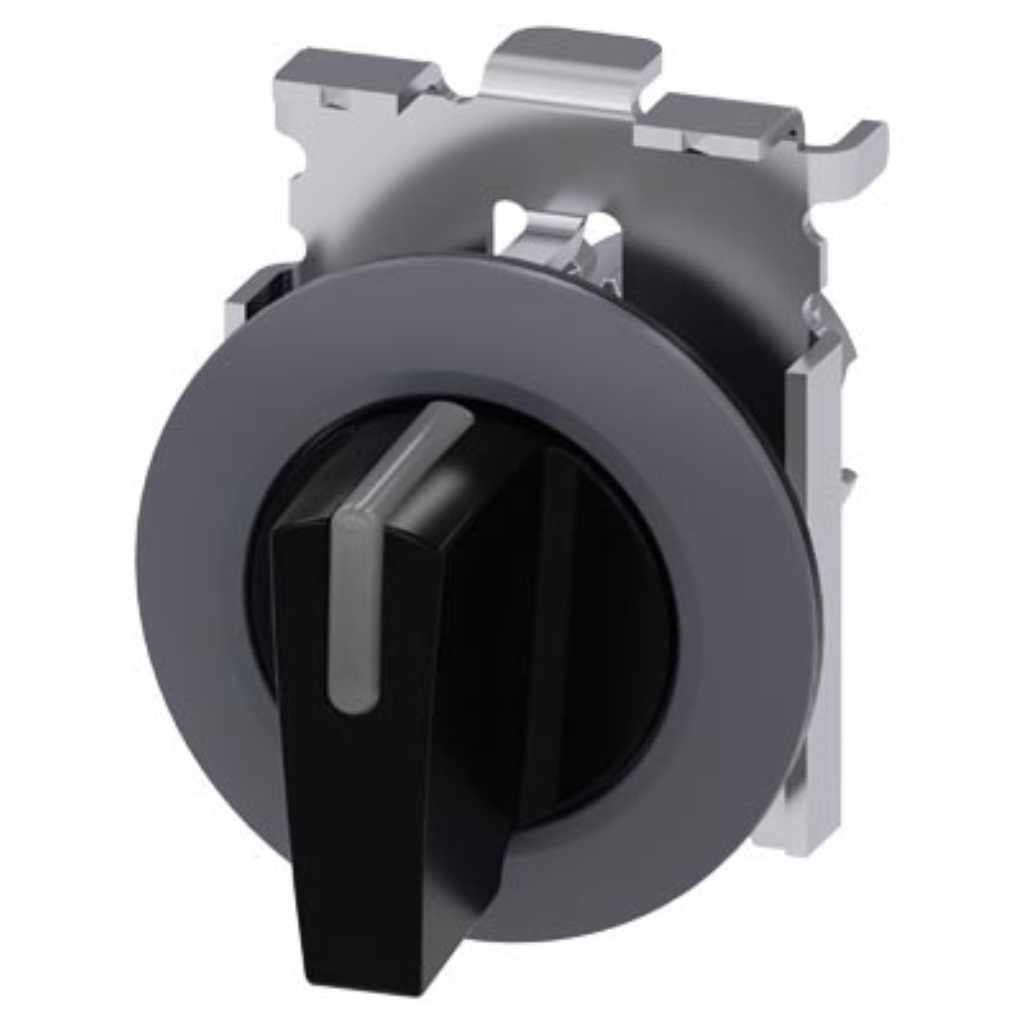 Cabeza selector 3SU, 30mm, metal, negro, selector