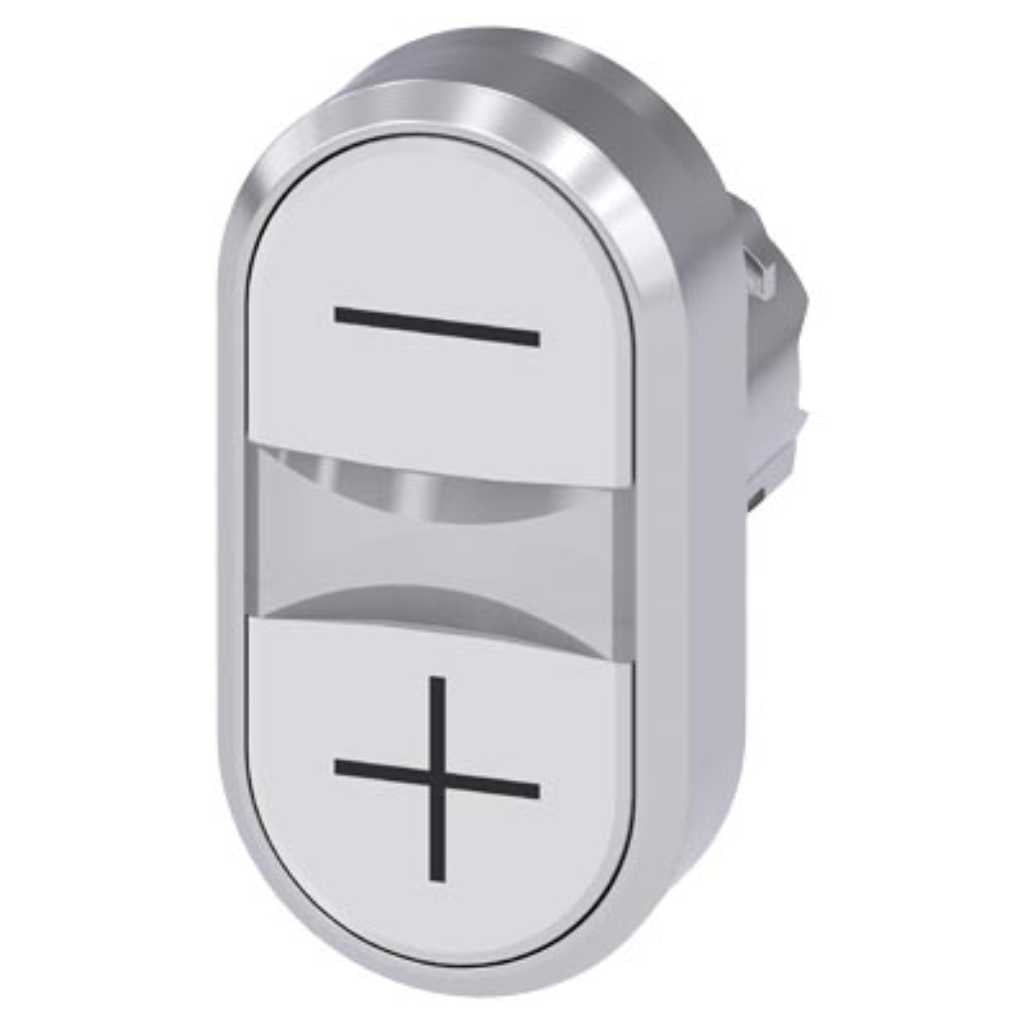 Cabeza pulsador 3SU, 22mm, metal, blanco, rasante