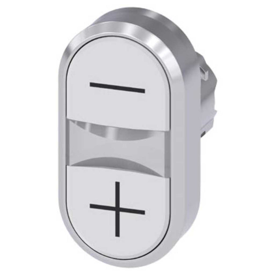 Cabeza pulsador 3SU, 22mm, metal, blanco, rasante