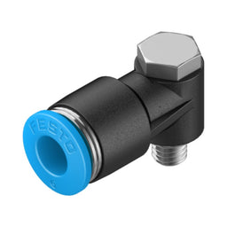 Racor codo orientable QSLV, M5, tubo 6 mm