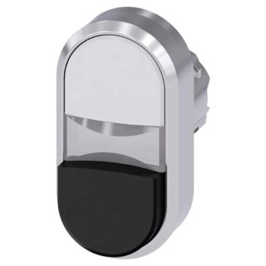 Cabeza pulsador 3SU, 22mm, metal, negro, rasante