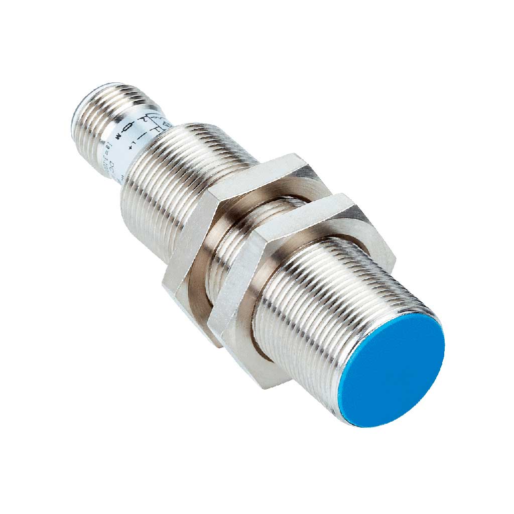 Inductivo IM18 Standard, PNP NO, Sn=12 mm ultracorta, no enrasado, C.c. 3 hilos, M12 4P