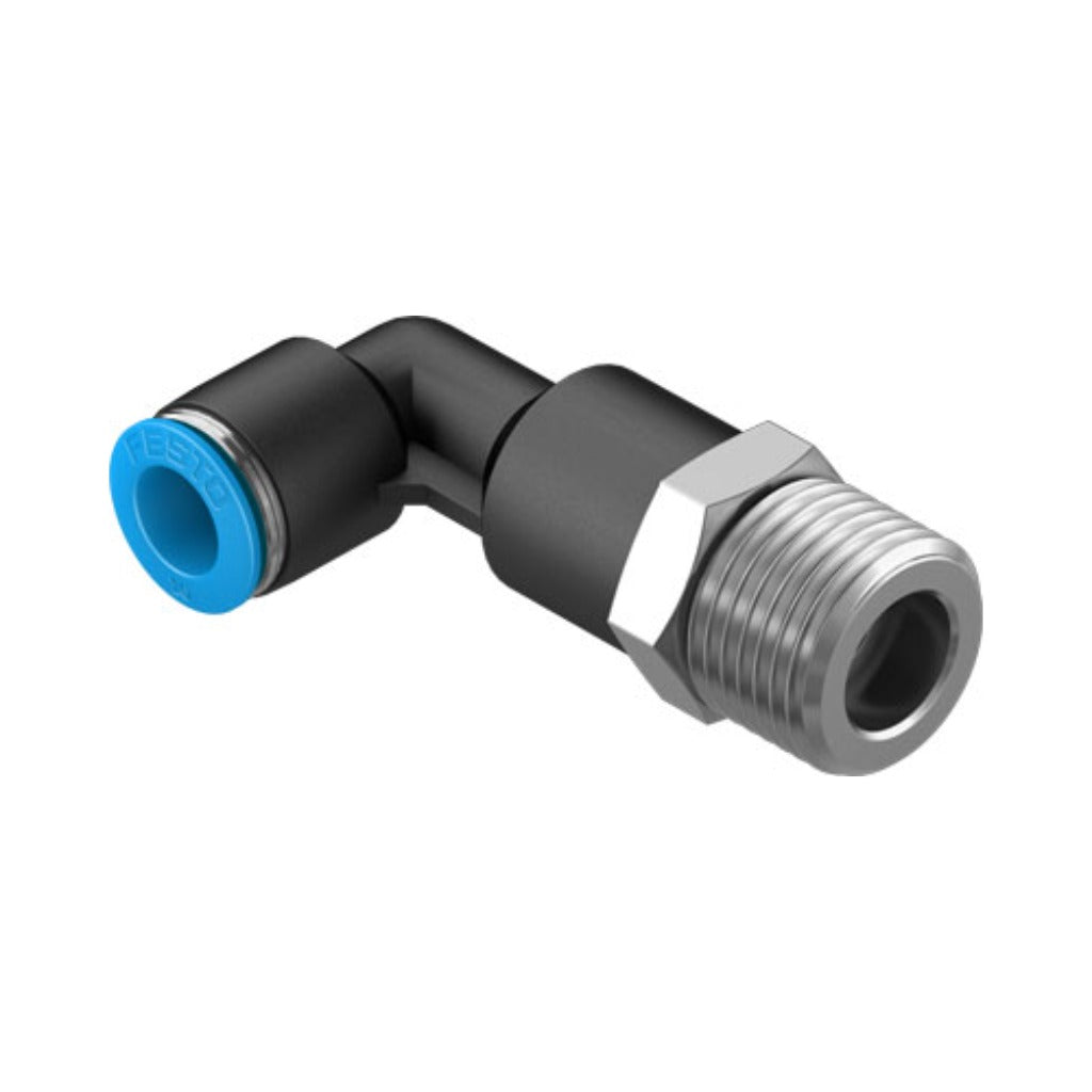 Racor codo largo QSLL, 1/2, tubo 10 mm