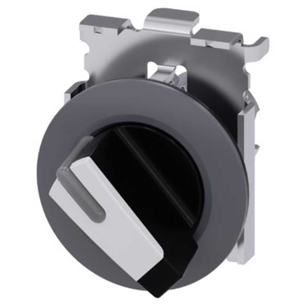 Cabeza selector 3SU, 30mm, metal, blanco, selector